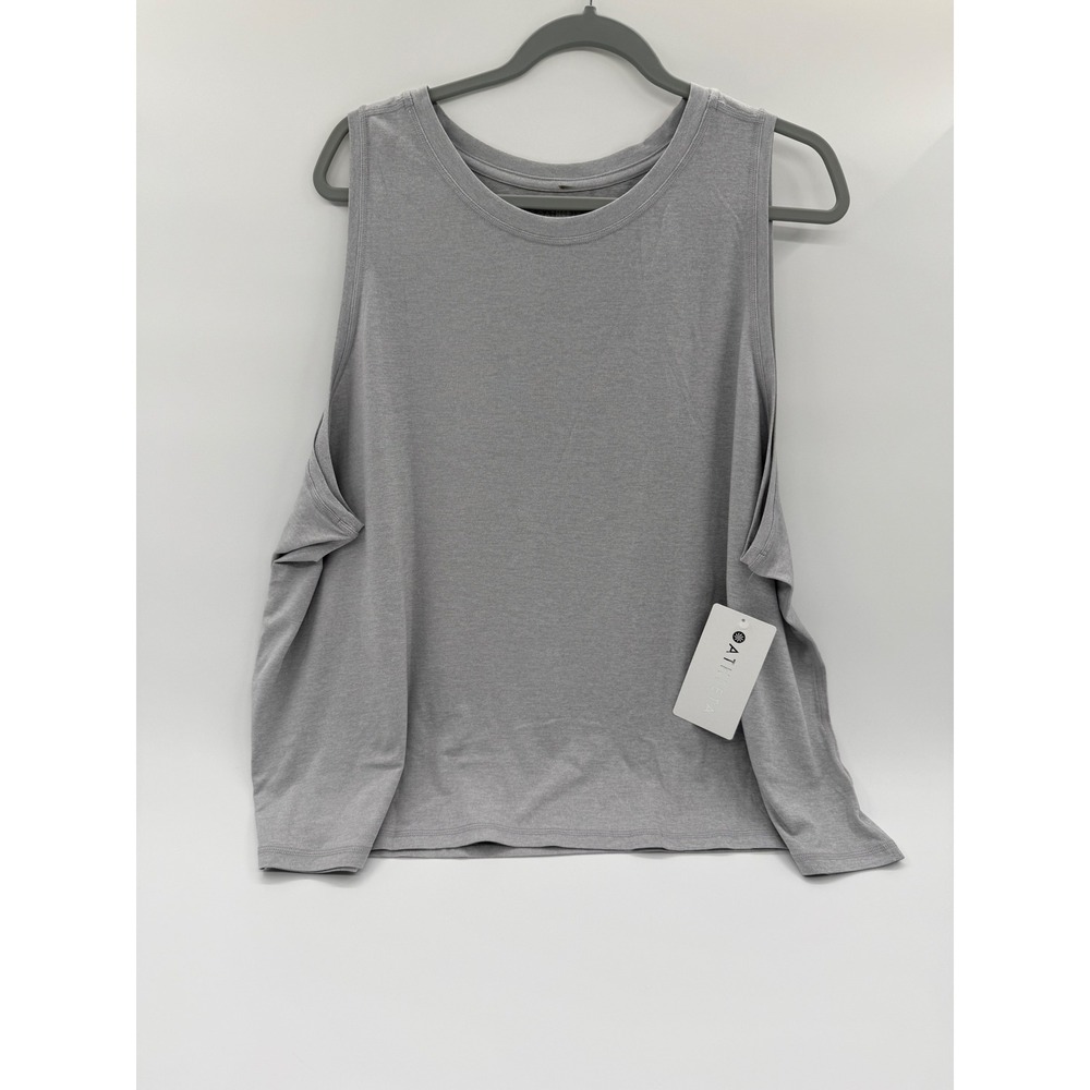 Athleta Uptempo Tank Top Light Grey Heather Yoga Muscle Tee 3X NWT